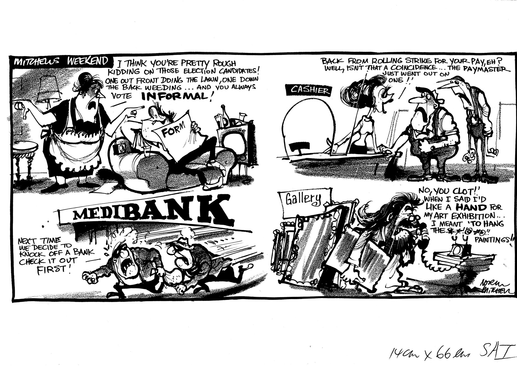 Cartoon - Mitchell's weekend