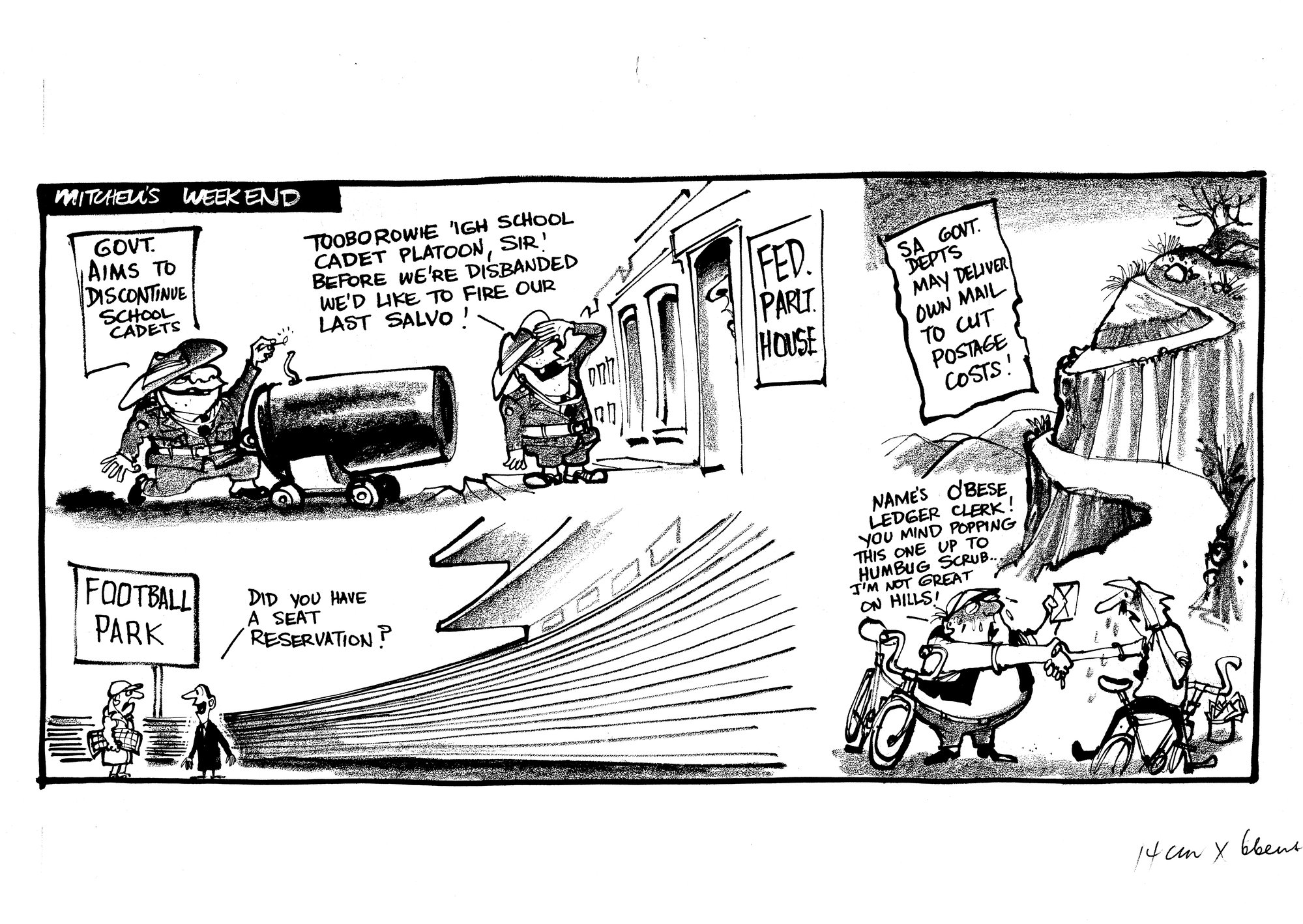 Cartoon - Mitchell's weekend