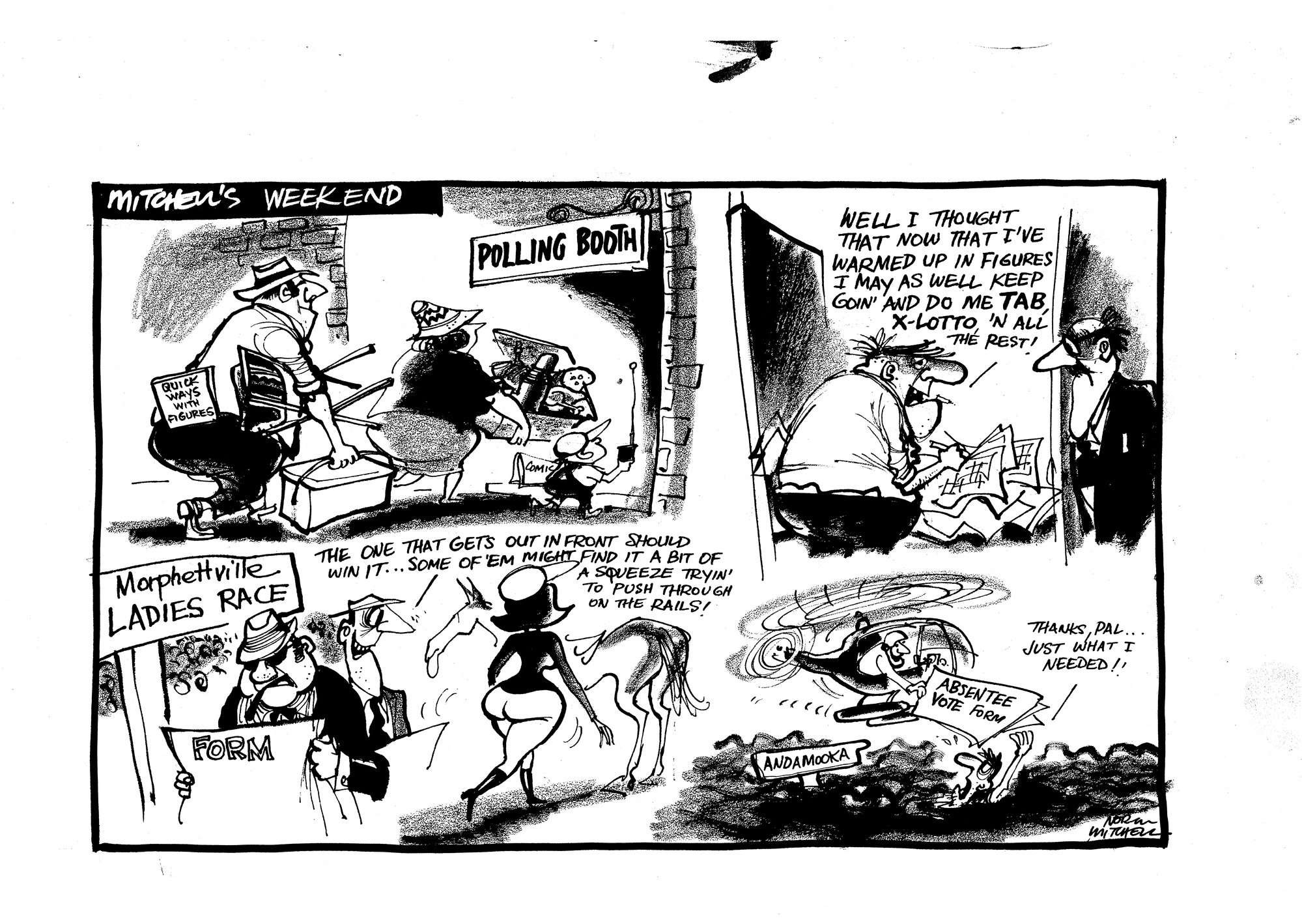 Cartoon - Mitchell's weekend