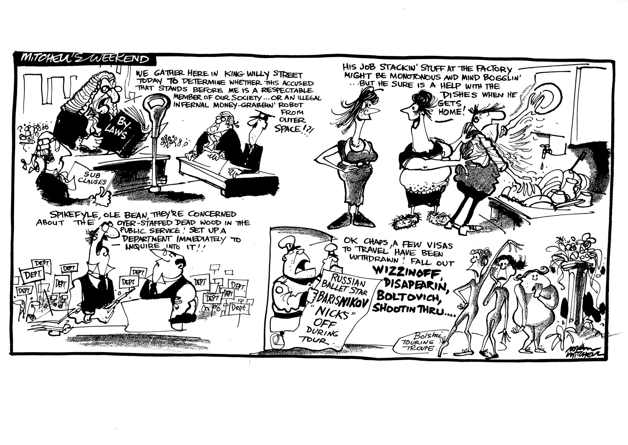 Cartoon - Mitchell's weekend