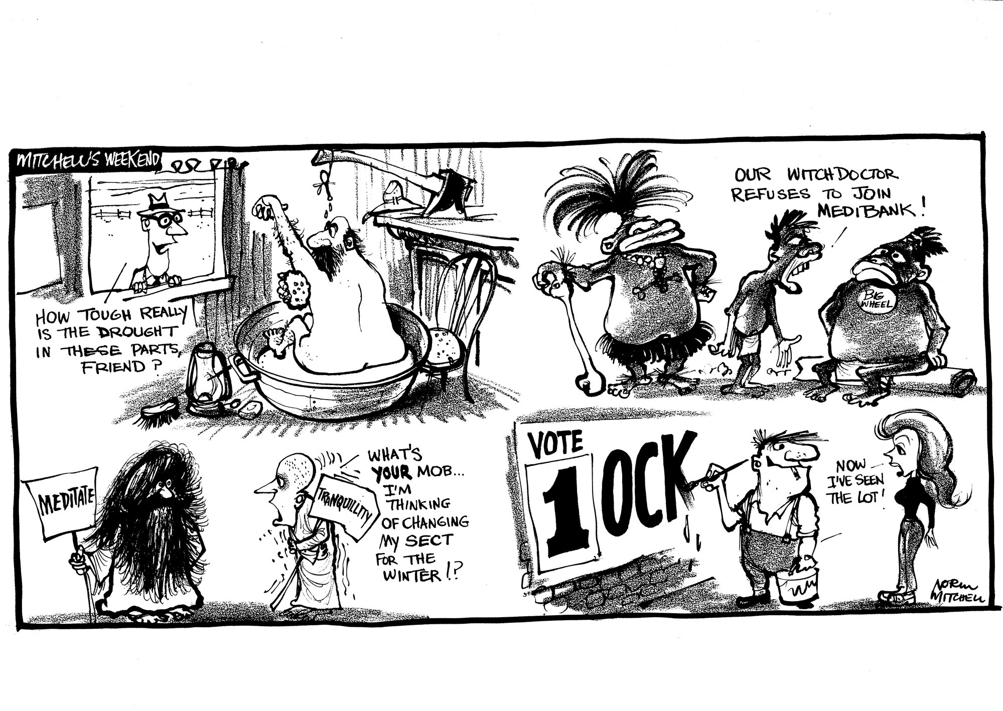 Cartoon - Mitchell's weekend