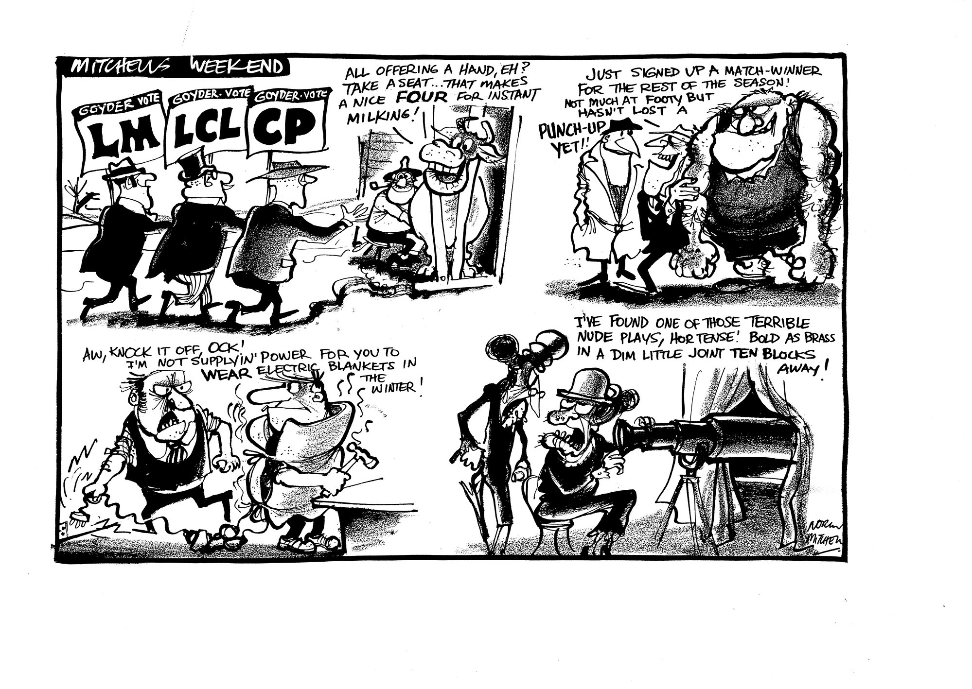 Cartoon - Mitchell's weekend