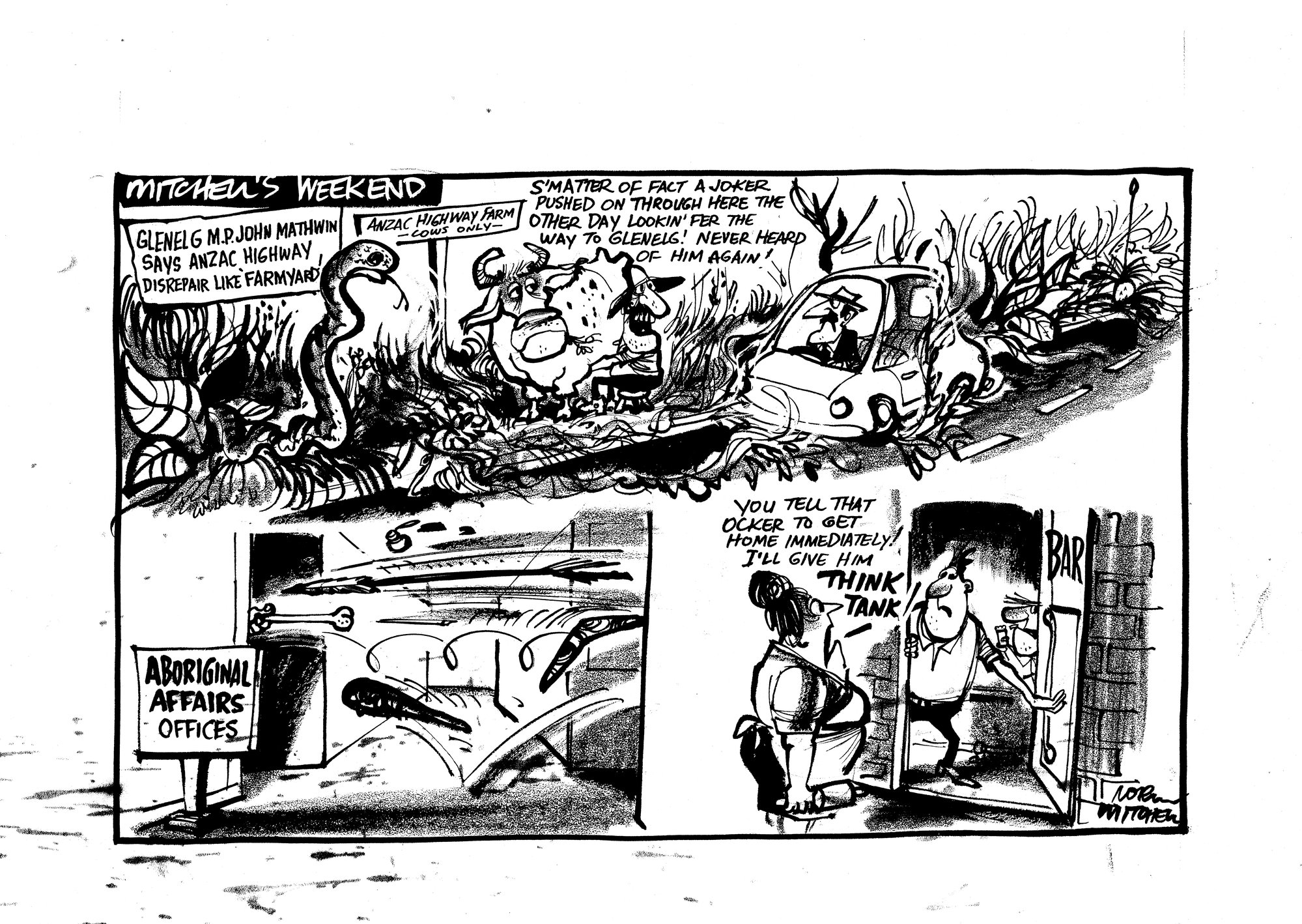 Cartoon - Mitchell's weekend