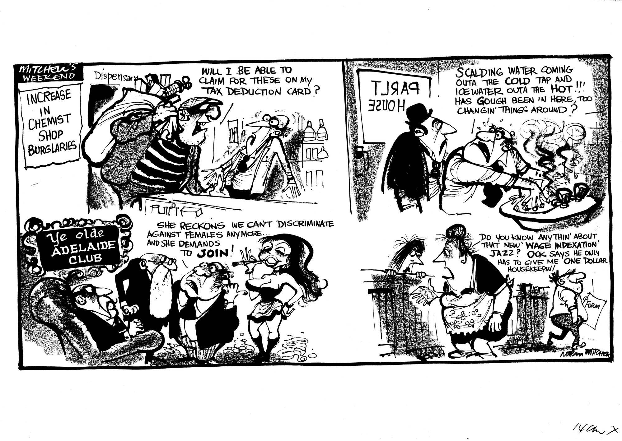 Cartoon - Mitchell's weekend