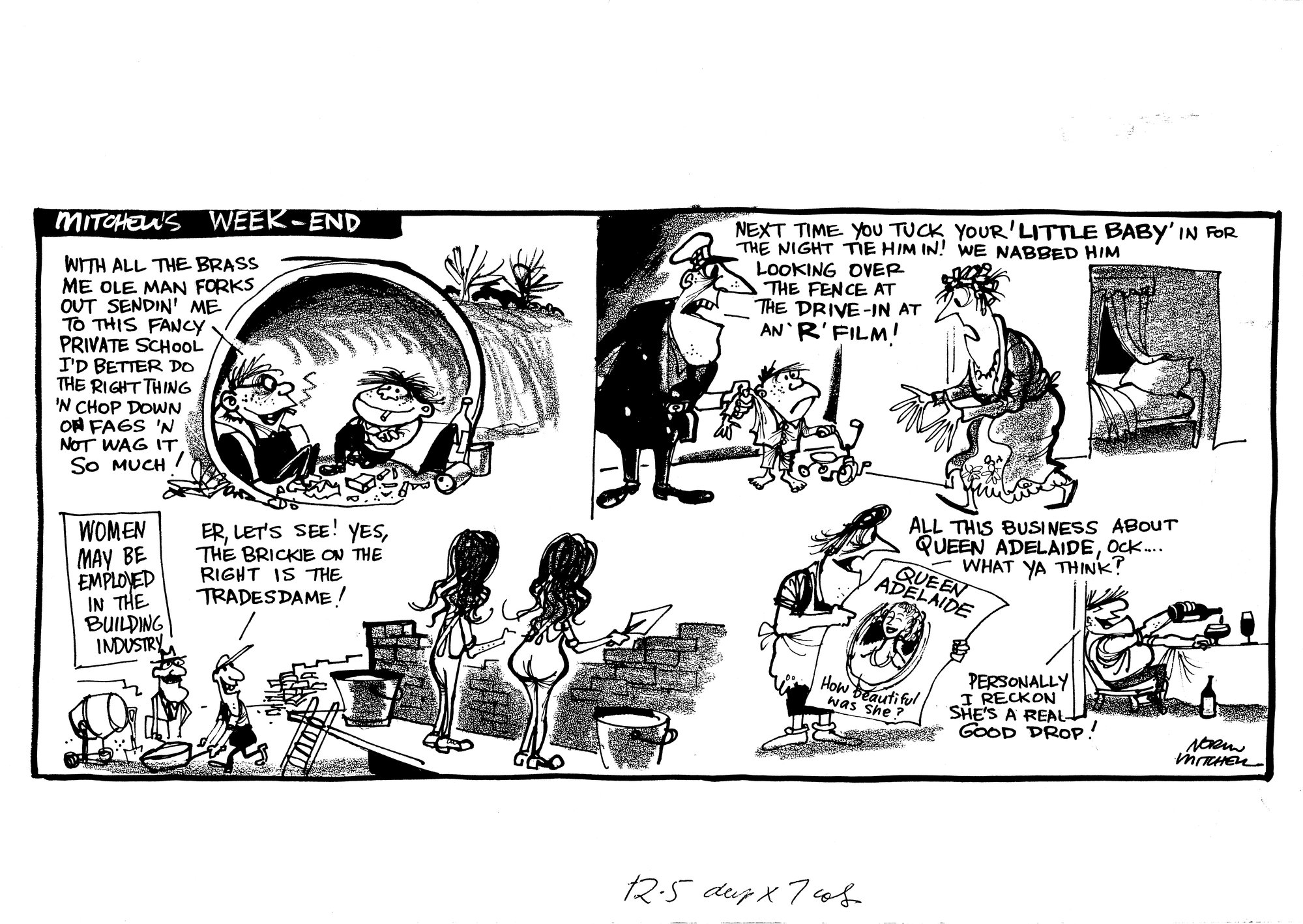 Cartoon - Mitchell's Week-end