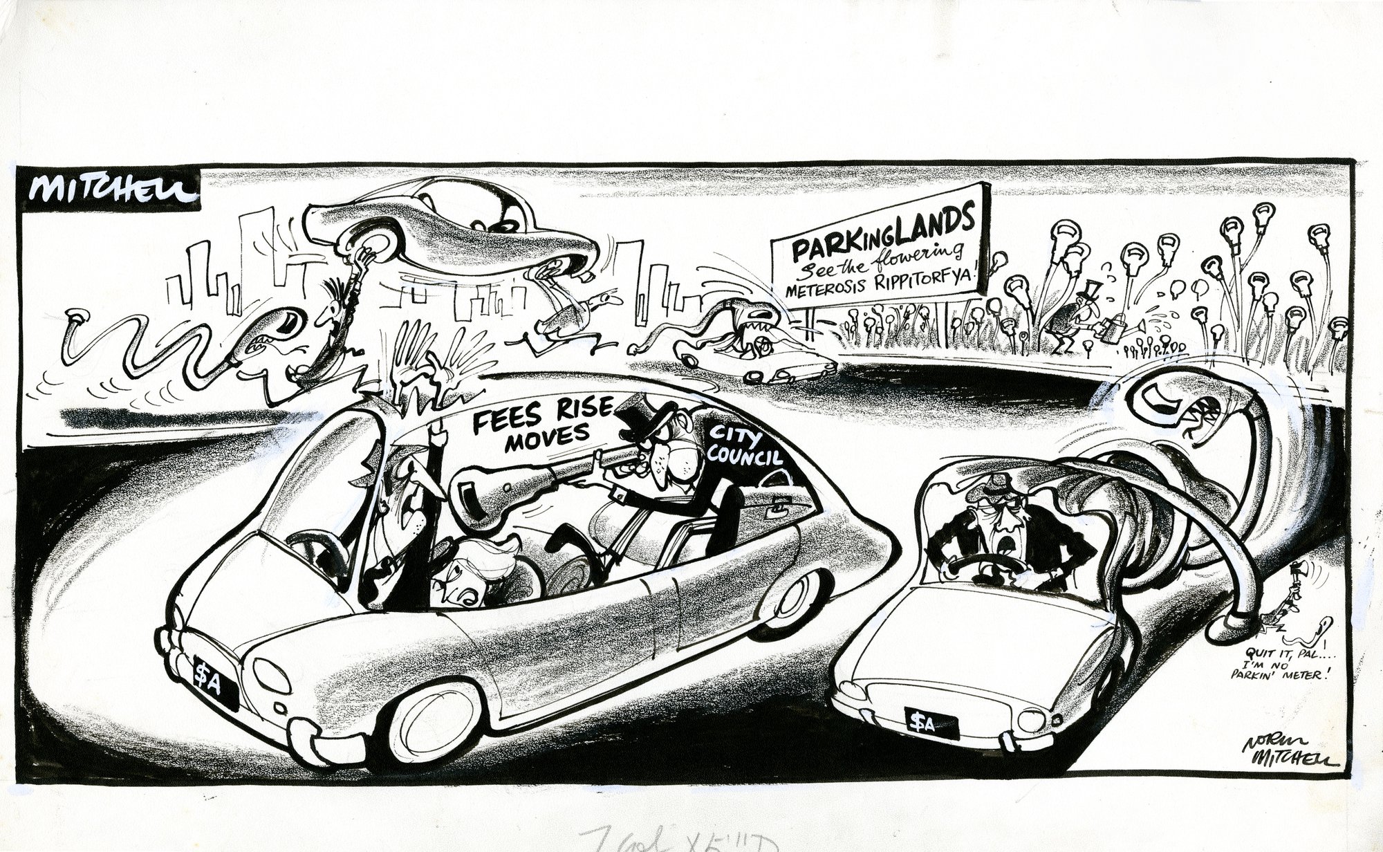 Cartoon - Botanic Gardens parking