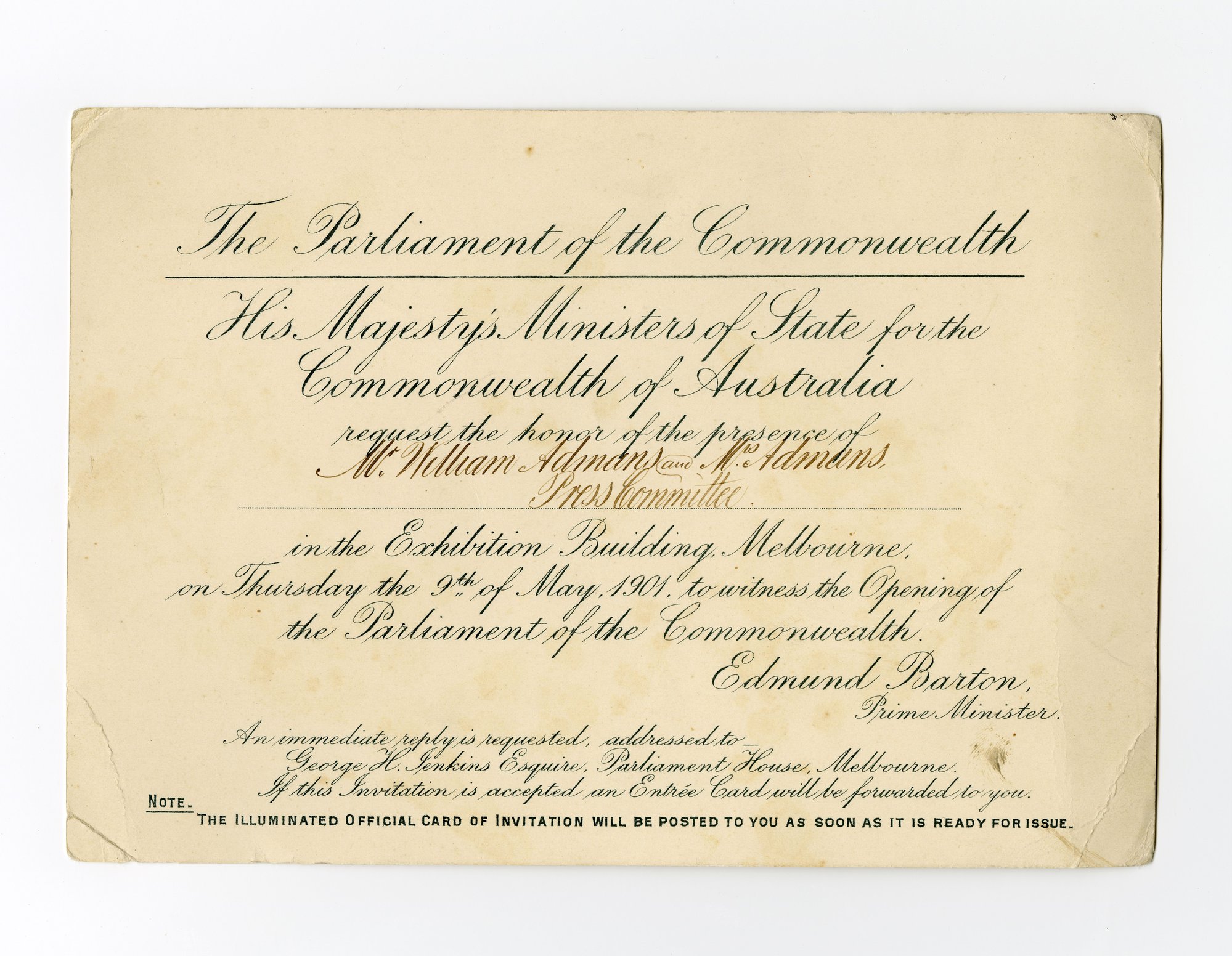 Preliminary Invitation