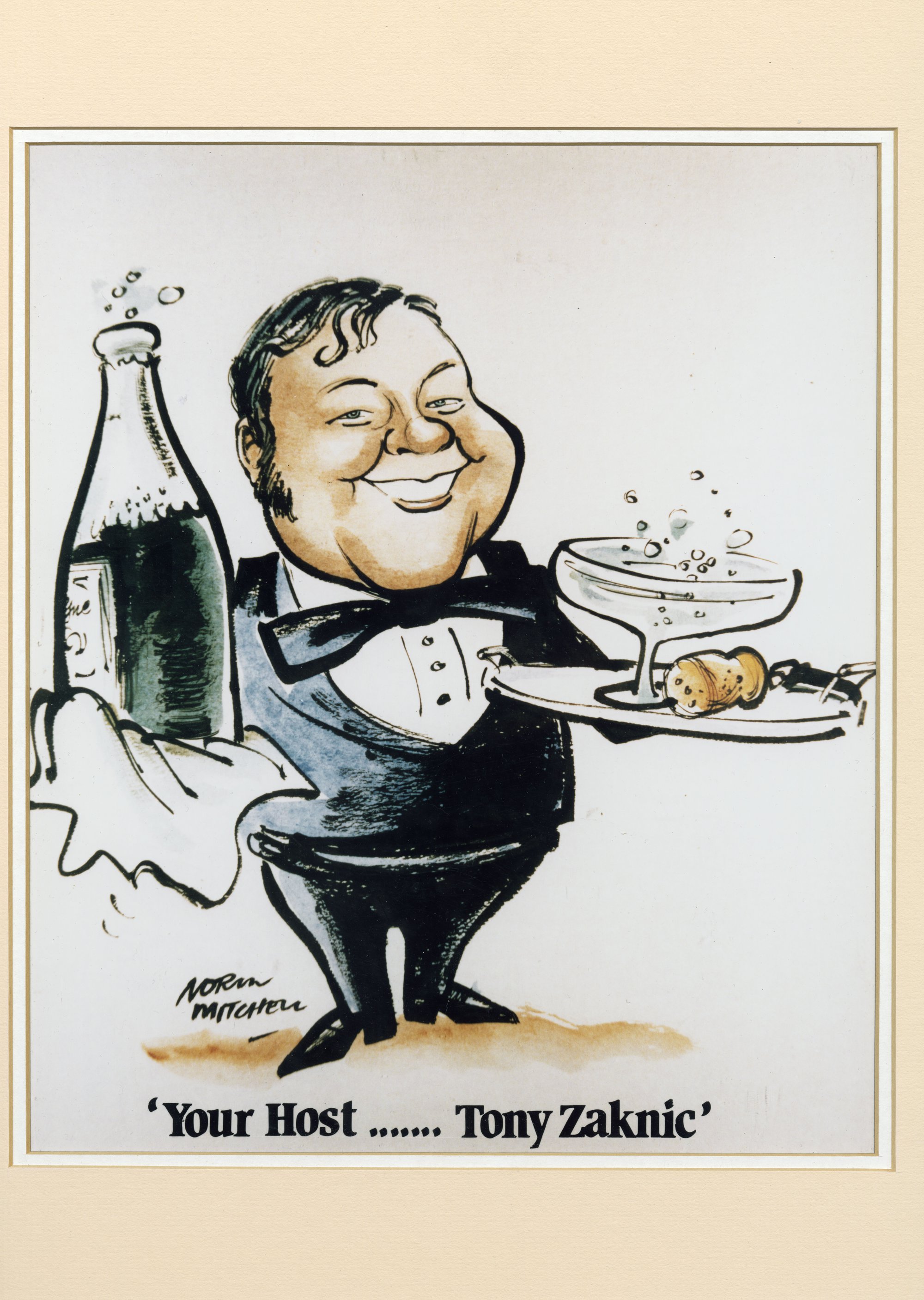 Cartoon - "Your host - Tony Zaknic"