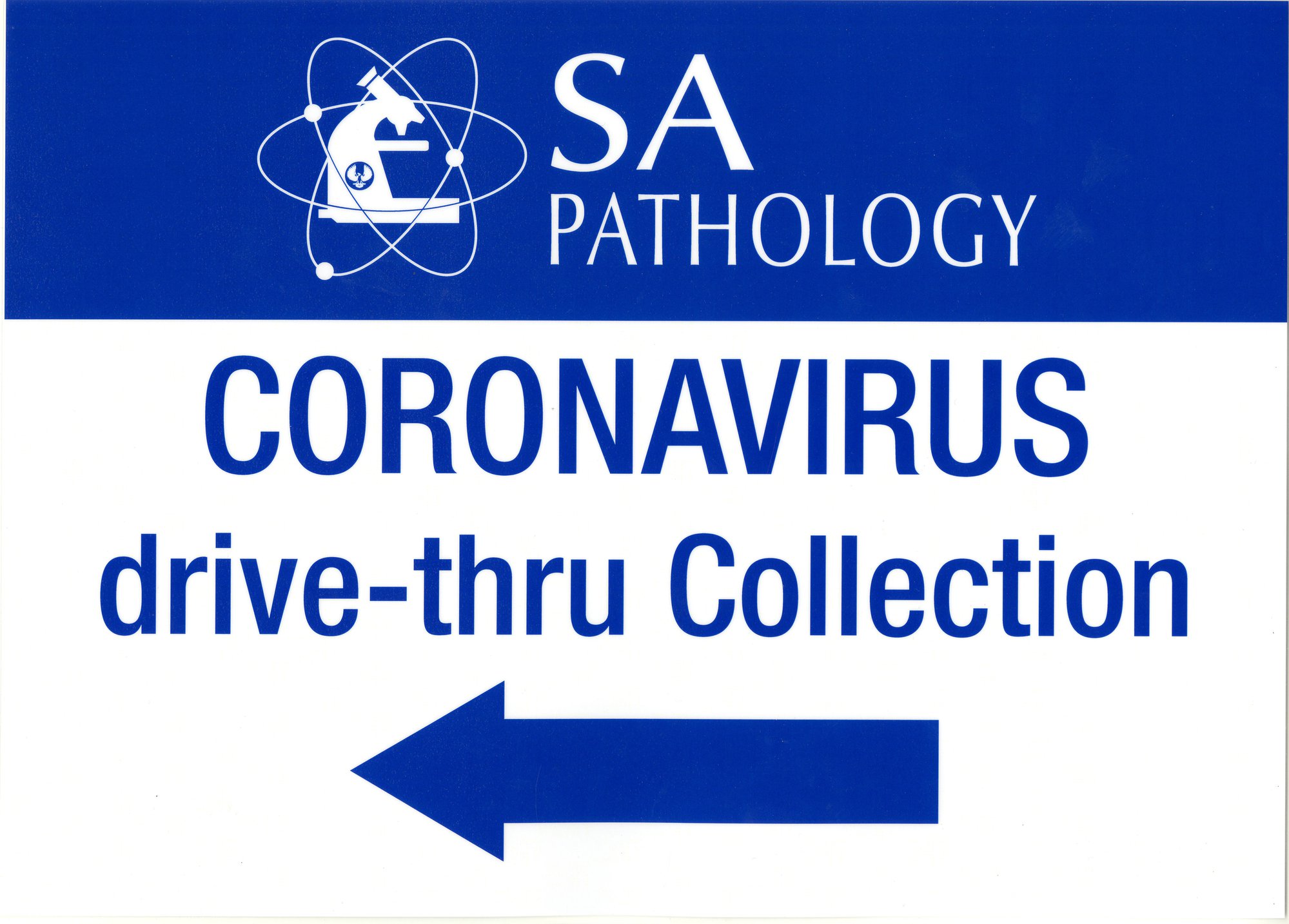 Corona virus drive-thru collection signage