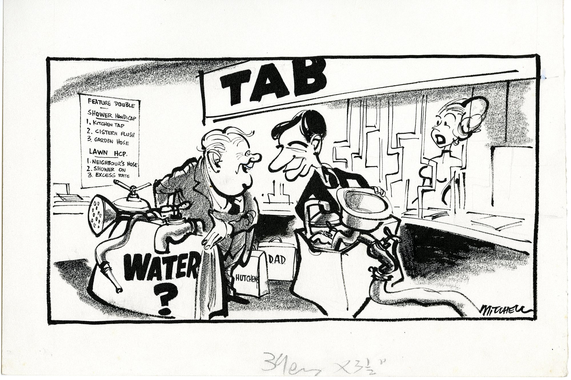 Cartoon - Bets on water