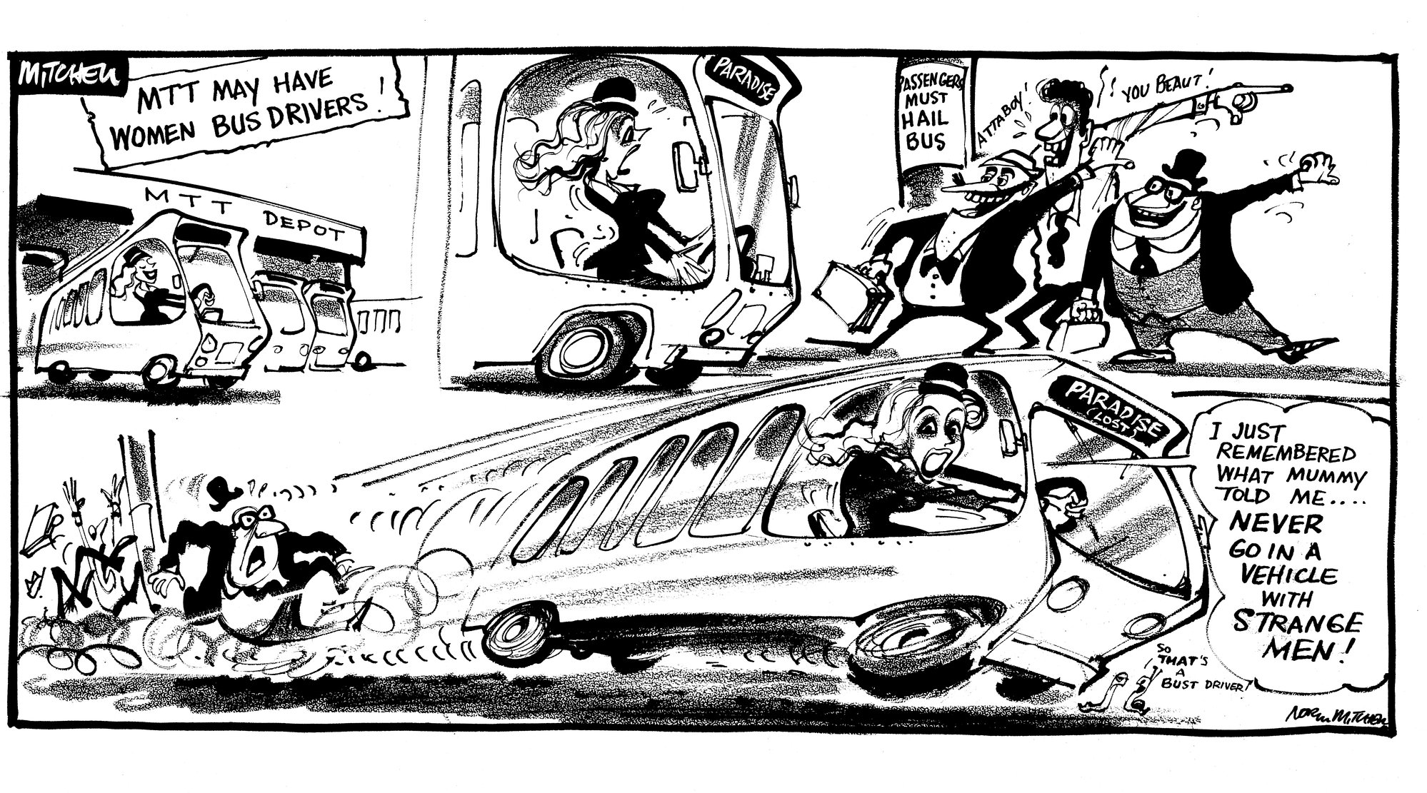 Cartoons - "Women Bus Drivers"