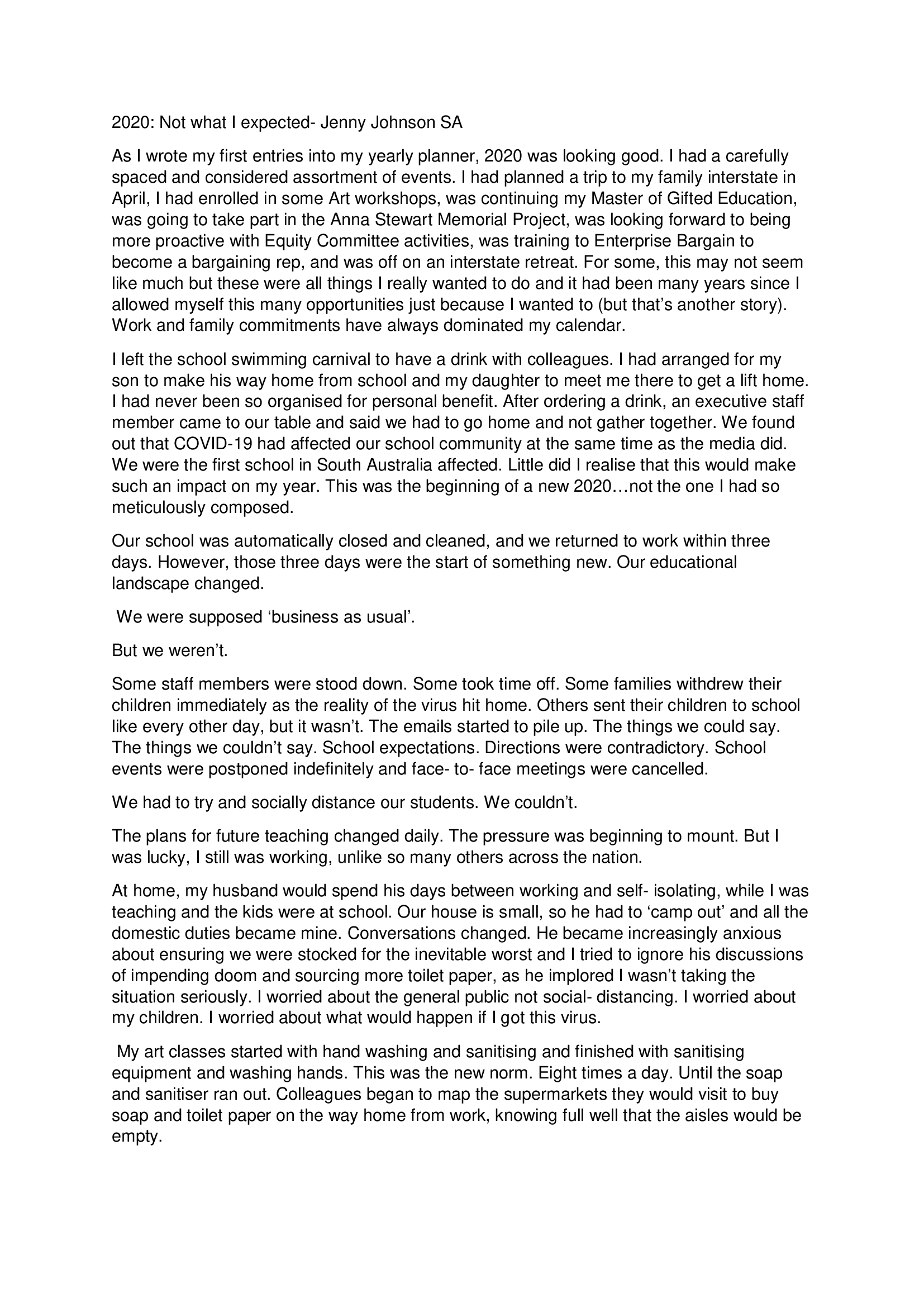 2020 - Not what I expected