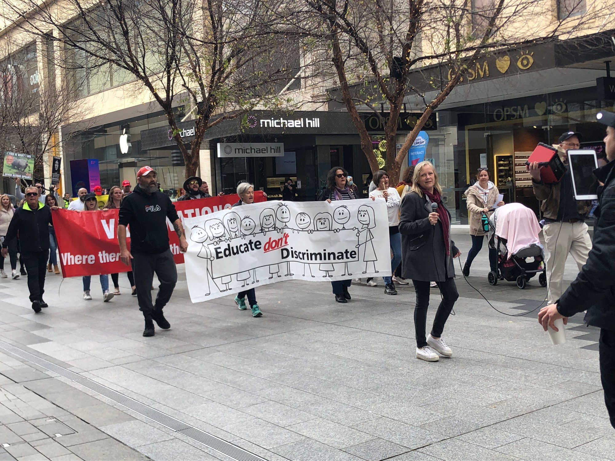 Anti vaccination protest on Rundle Mall
