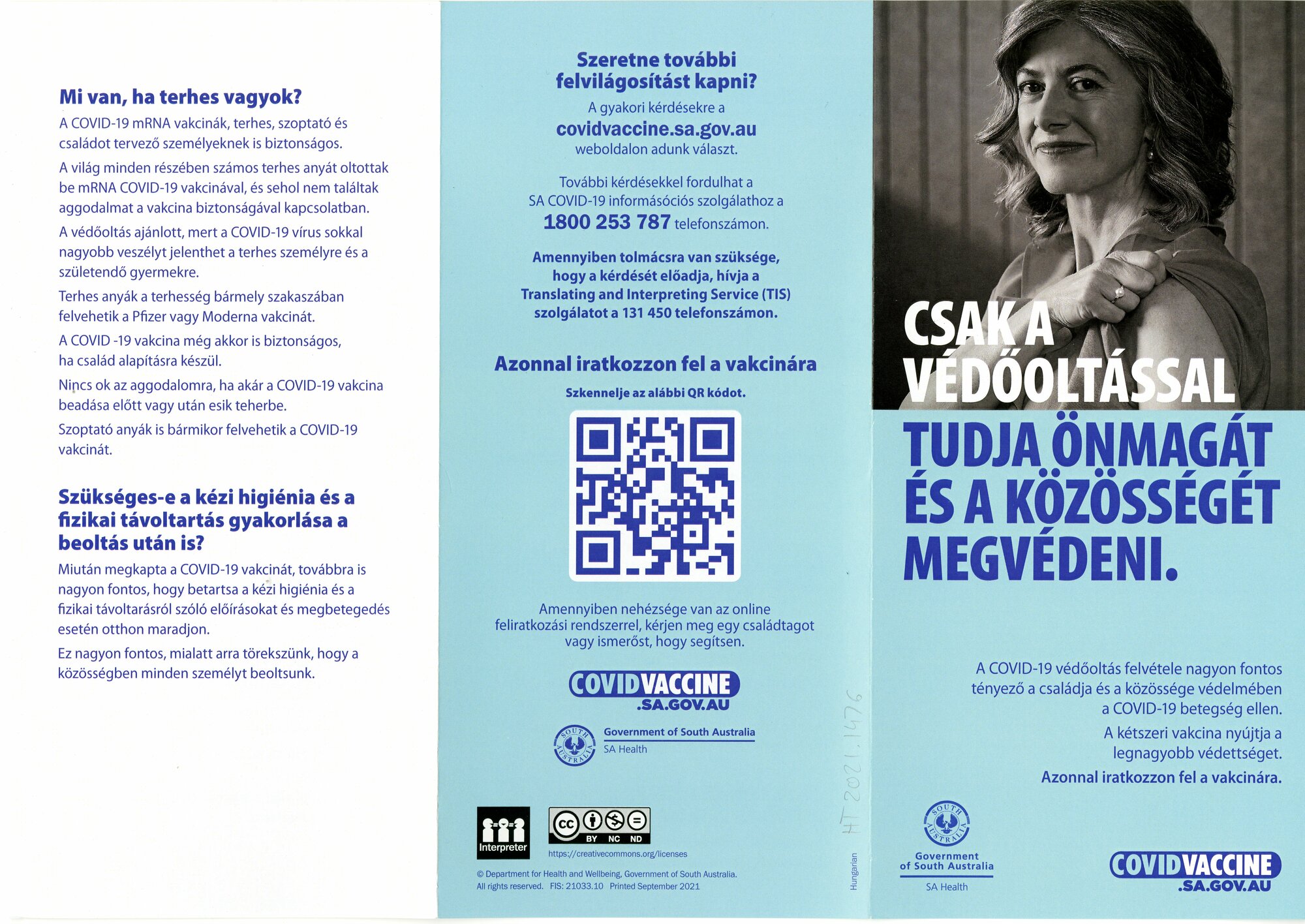 Covid-19 vaccination brochure, Hungarian