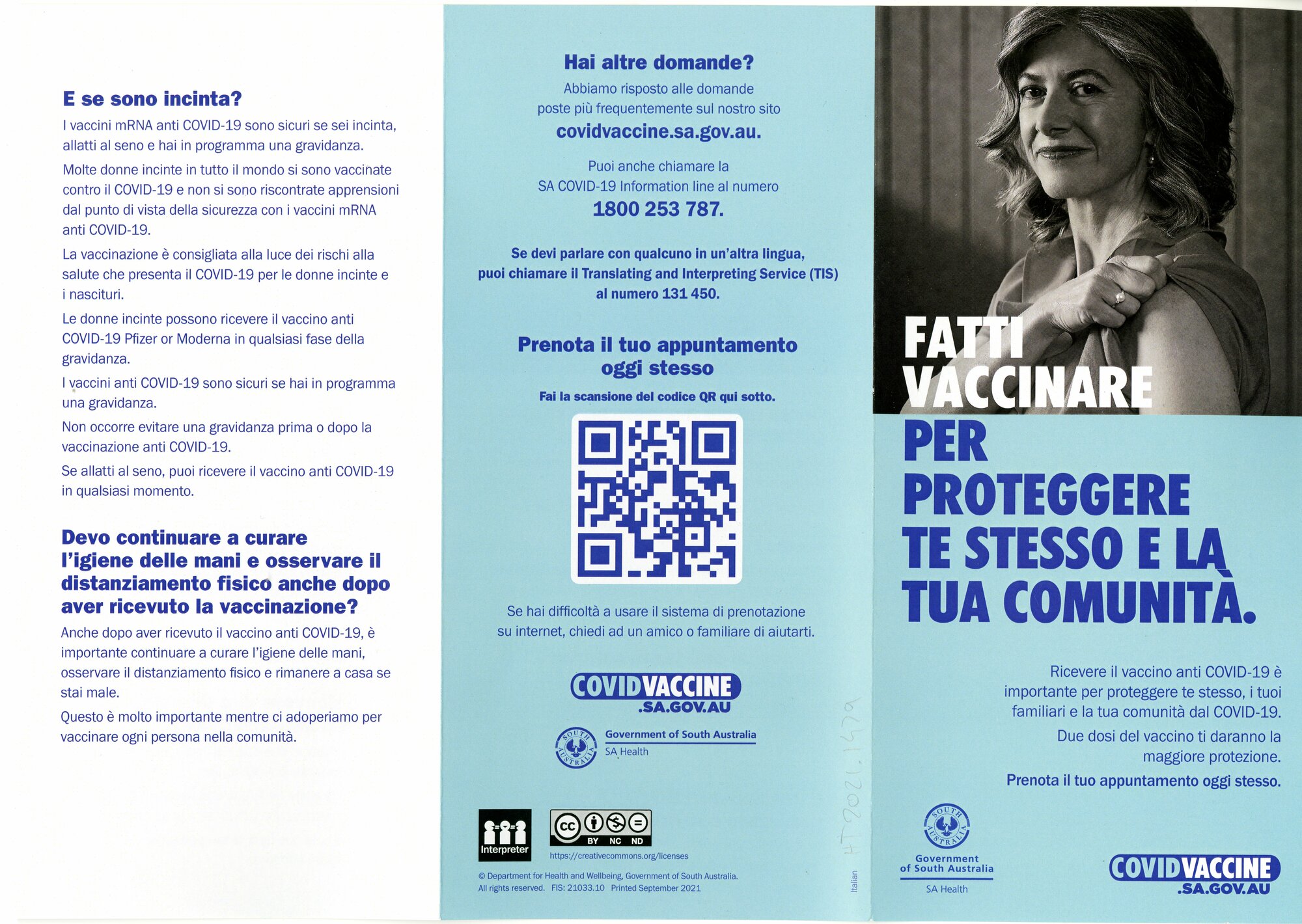 Covid-19 vaccination brochure, Italian