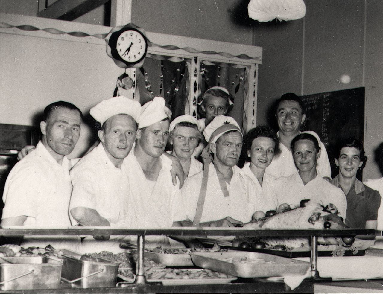 Christmas Dinner Staff Working in the Kitchens at Pennington Hostel