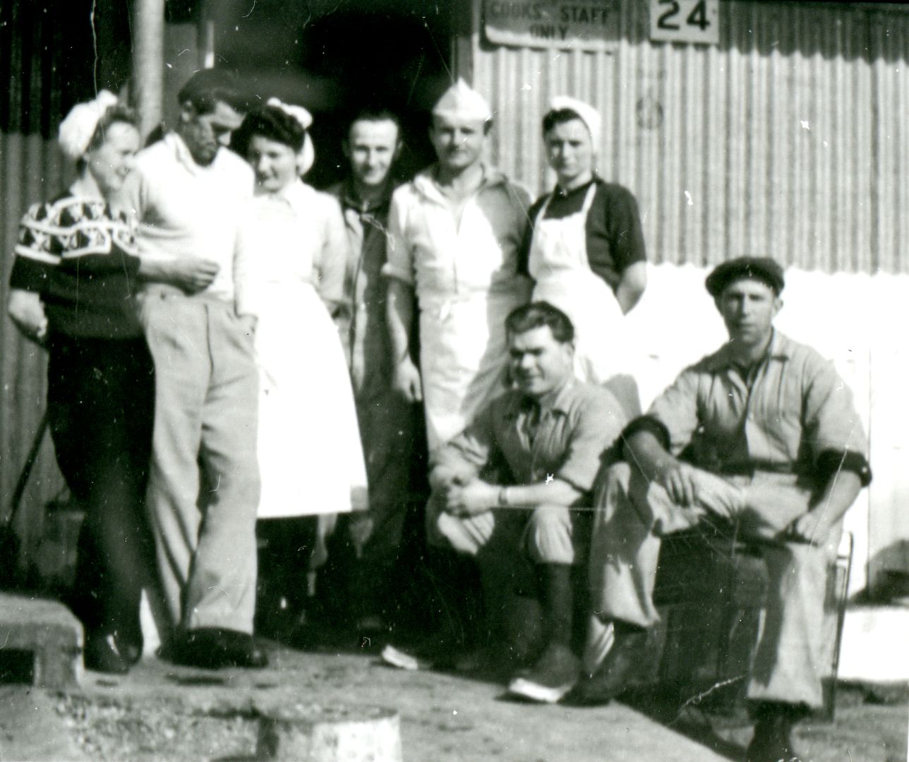 Kitchen staff at the Woodside Migrant Camp