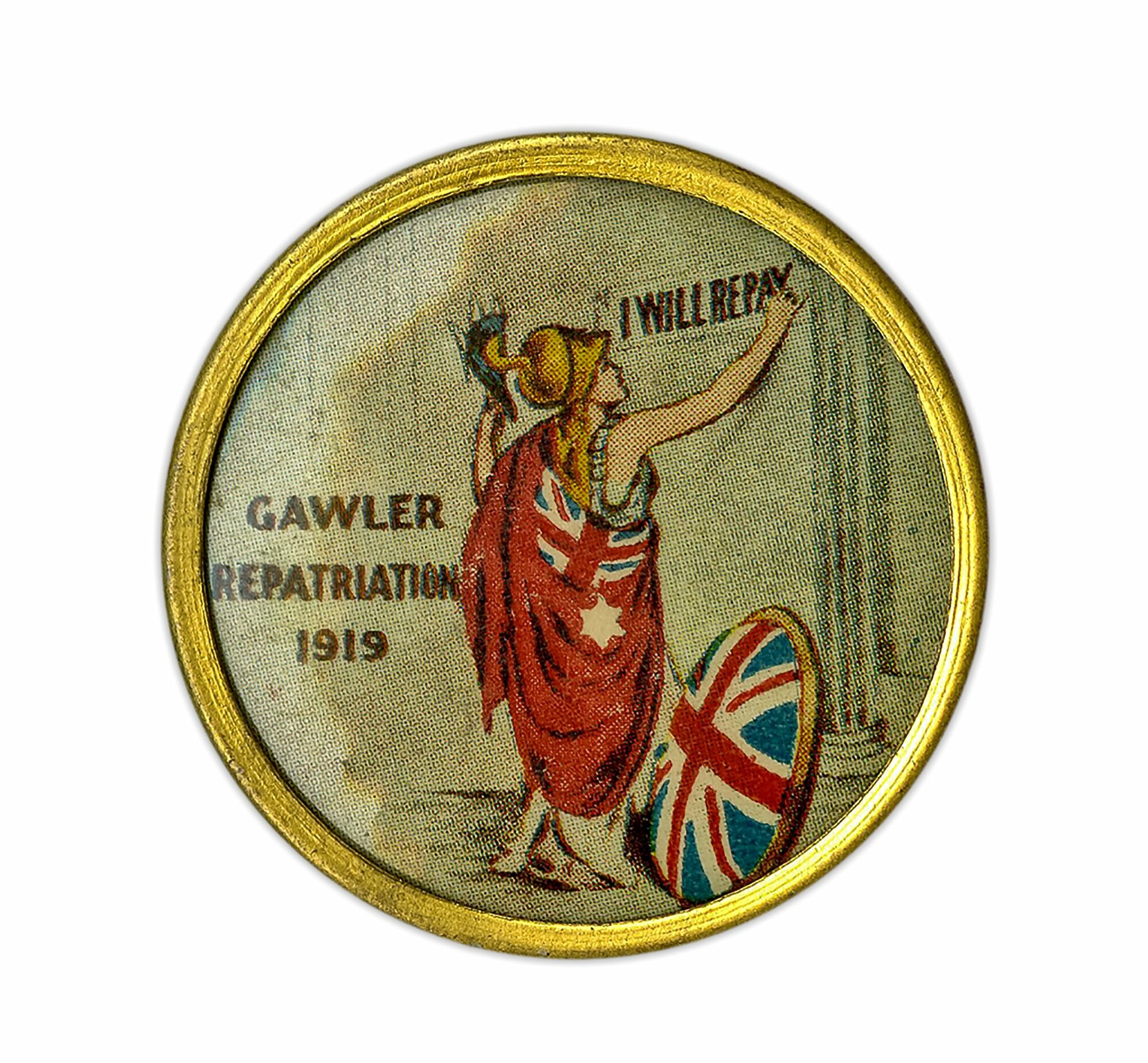 Gawler Repatriation 1919 Badge