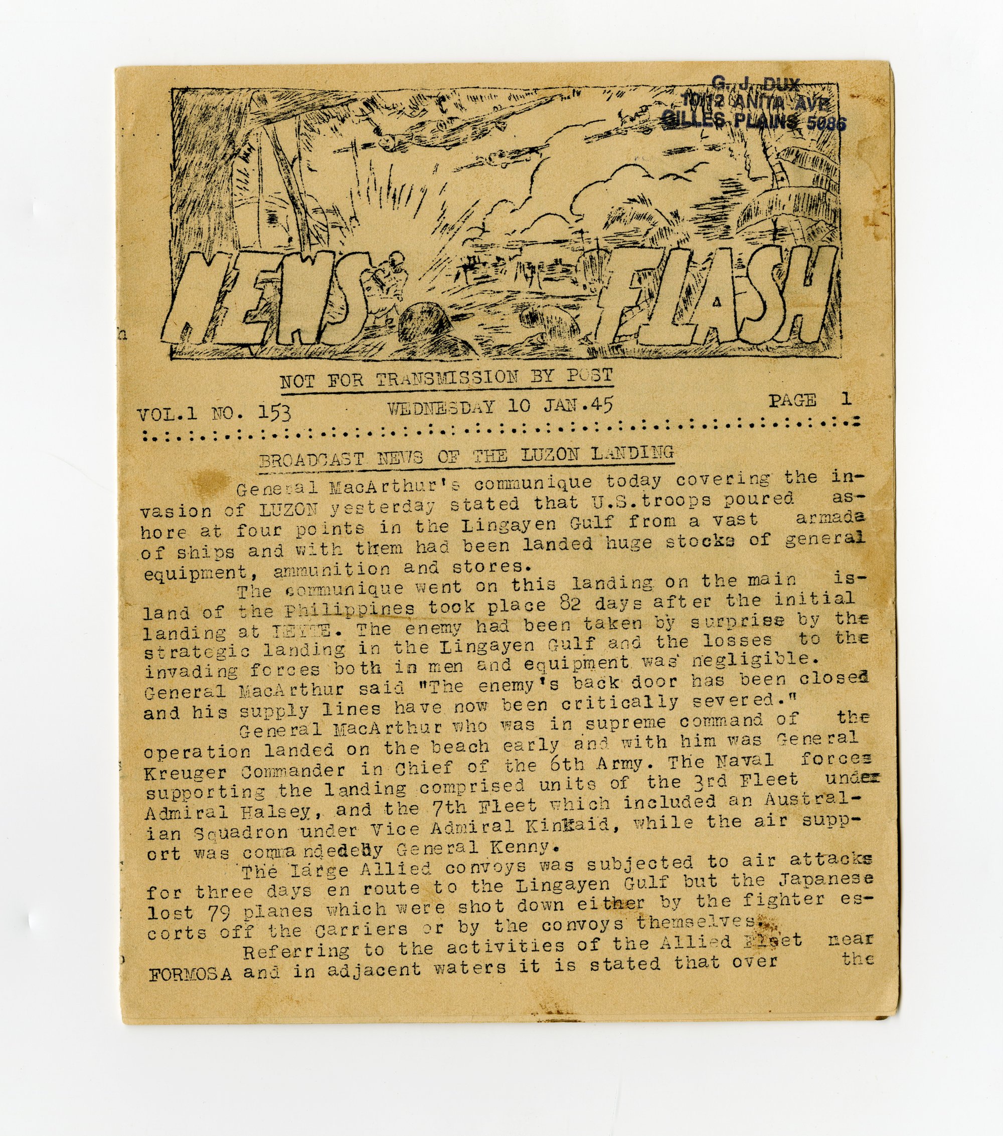 Ship's Newsletters , NEWSFLASH