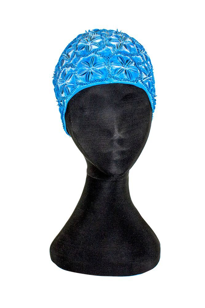 Blue bathing cap