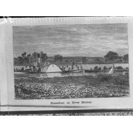 Sketch of a steamboat on the River Murray