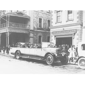 State Tourist Bureau Showing 1918 Dennis Charabanc in King William Street, Adelaide