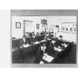 Schoolgirls in art class,  unknown South Australian school