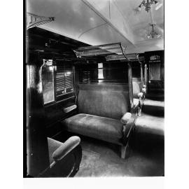 Interior of railway commissioners carriage