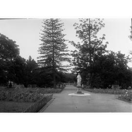 Pathway in Botanic Gardens Showing Statue