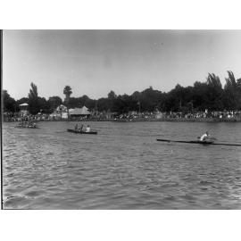 Men Rowing on River Torrens