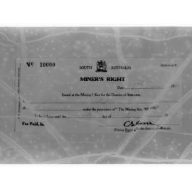 Document - Miner's Right to William Smith