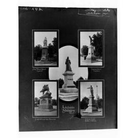 Group of five photographs of Adelaide statues