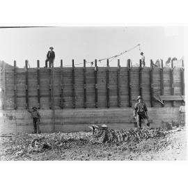 Construction of main dam at Barossa Waterworks