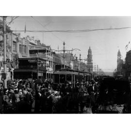 Crowds of people in Rundle Street for the visit of the Prince of Wales