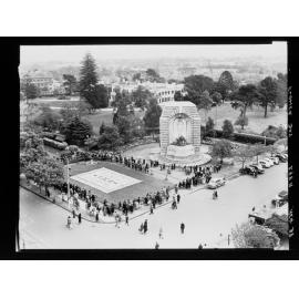Flower Day - aerial shot of  War Memorial on North Terrace