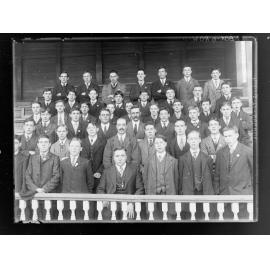 Group of male immigrants,  arrived on ship "Irishman"