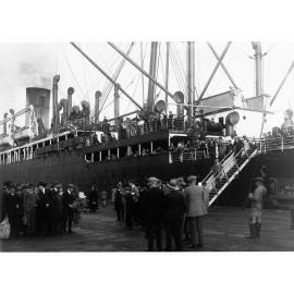 Ship docked at Outer Harbour - People disembarking