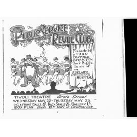 THIS PRINT IS MISSING - Poster for the Public Services Revue Club - at Tivoli Theatre in Grote Street