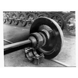 Axle and wheels railway locomotive - Islington Railway workshop
