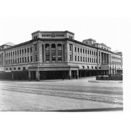 Adelaide Railway Station Showing Clock on North Terrace