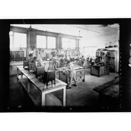 Children's Welfare Department - boys in woodworking room