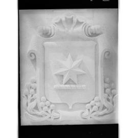 Carved stone panel for the Education Building