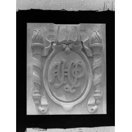 Carved stone panel for the Education Building