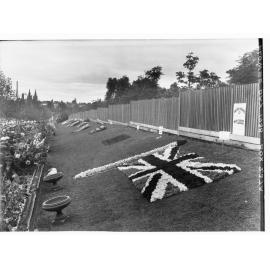 First Flower Day display, Floral Flags beside Government House, Adelaide