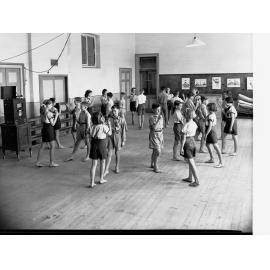 Exercise drill at North Adelaide Public School, c1945