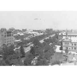 North Terrace from East Tower, Adelaide University, looking west