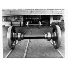 Axle and wheel railway locomotive - Islington Railway workshop