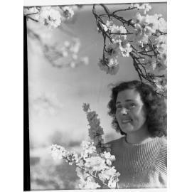 Almond Blossom Trees - Lady Holding Almond Blossom Branch