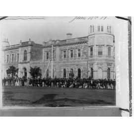 Crowds outside Customs House, Port Adelaide