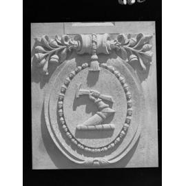 Carved stone panel for the Education Building